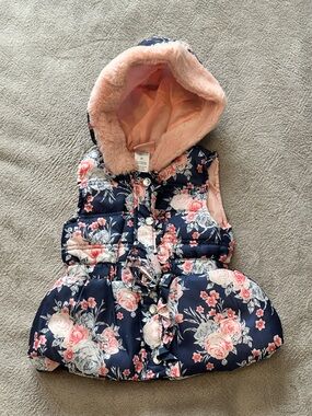 Little Lass Pink Faux Fur-Lined Hooded Vest